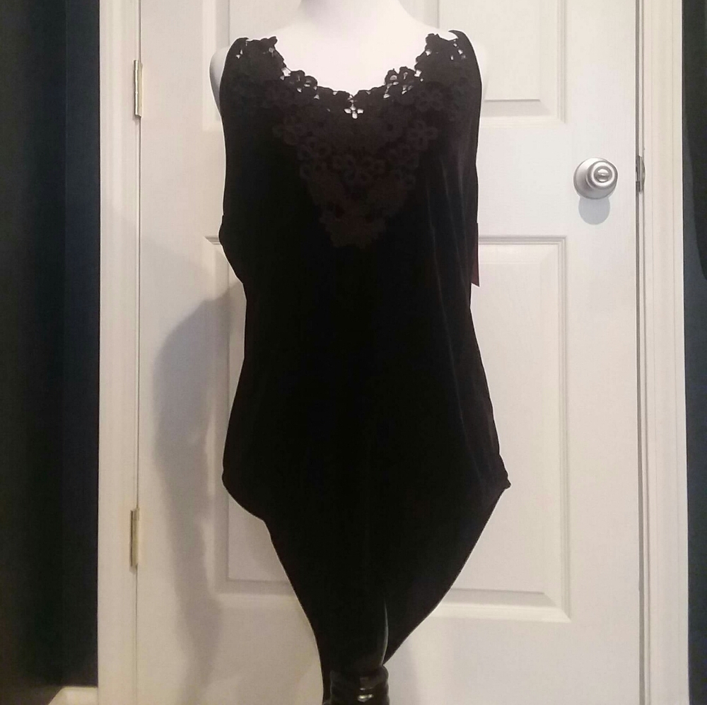 NWOT black velvet bodysuit